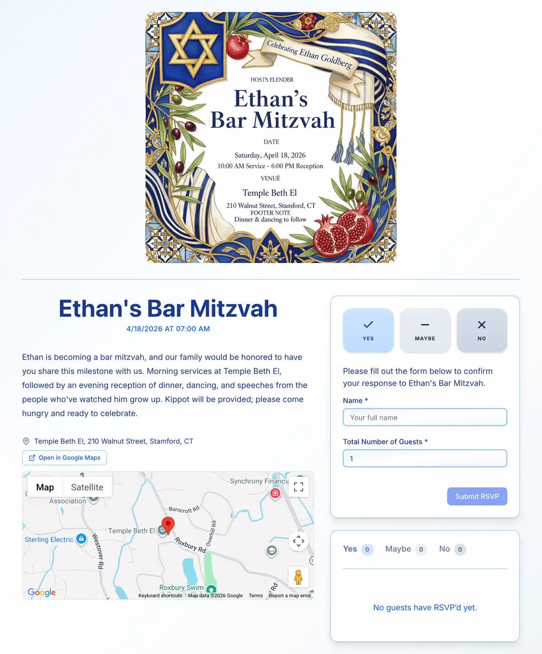 bar-mitzvah invite preview