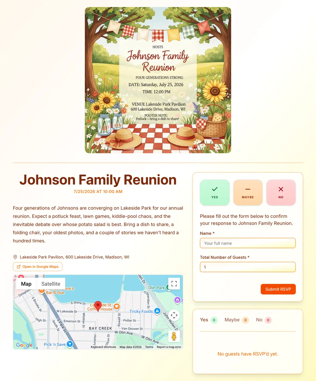 family-reunion invite preview