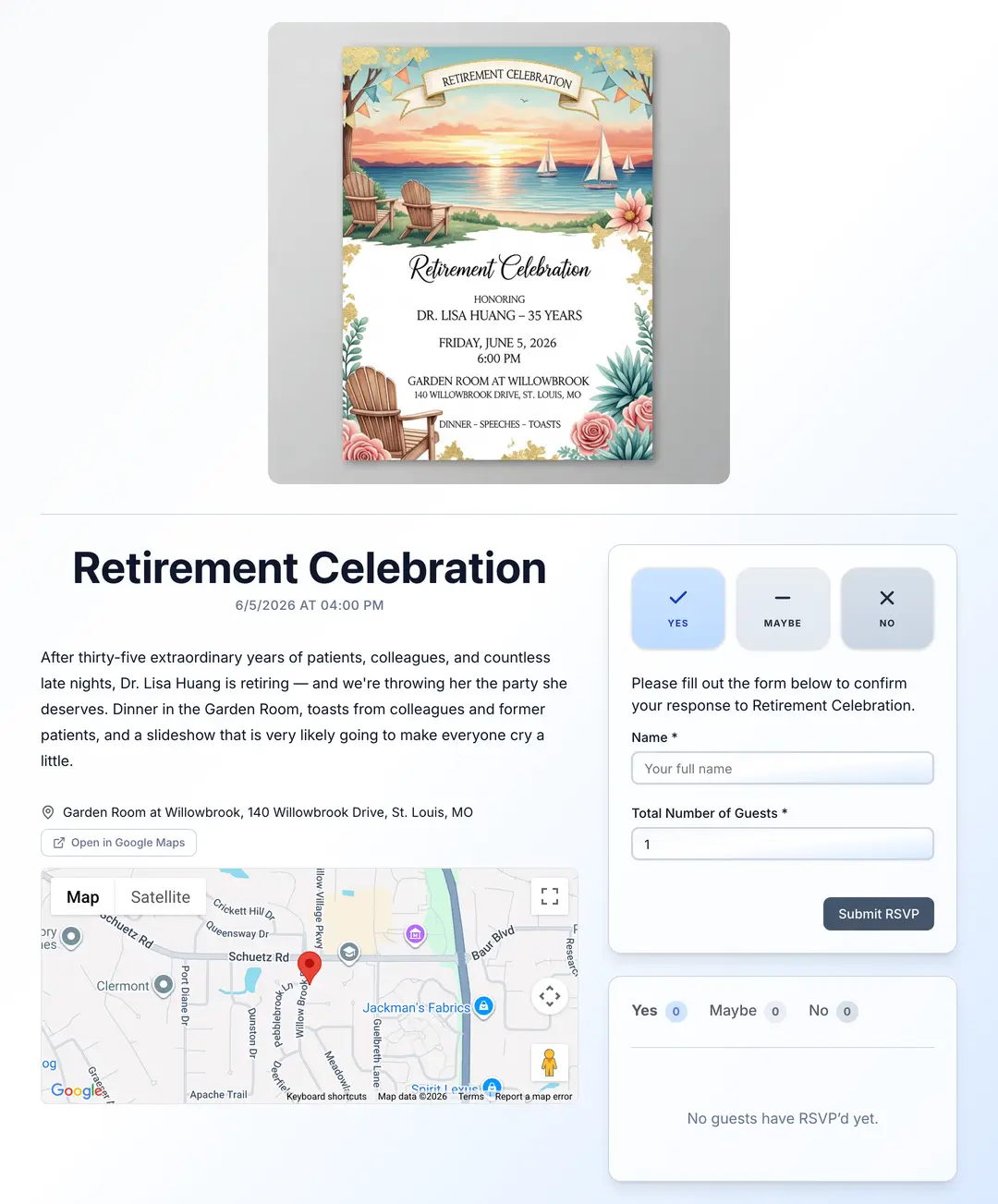 retirement-party invite preview