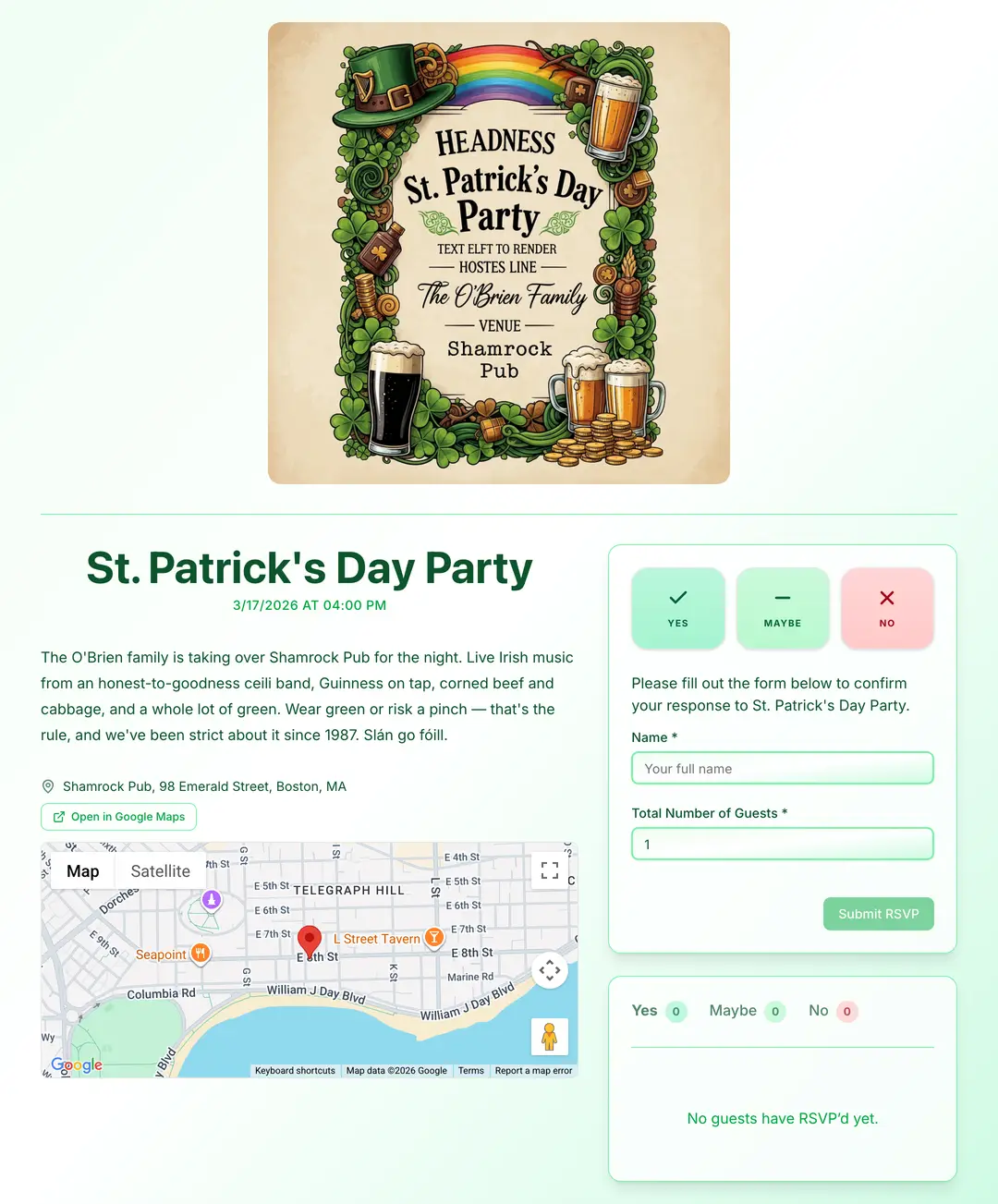 st-patricks-day-party invite preview